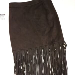 Grace Elements Black Faux Suede Skirt S